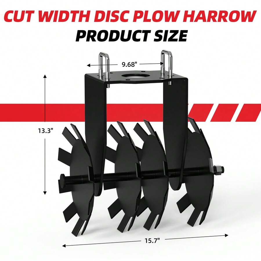 ATV Disk Harrow Plow With Adjustable Depth Settings And Steel