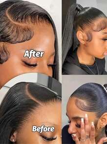 2 件装透明蕾丝婴儿发边条纹人发巴西隐形自然发际线女士可重复使用接发 - SNatural - 查看 10