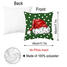 4 件圣诞树，蝴蝶结图案靠垫套，现代涤纶方形枕套腰枕套，适用于圣诞节小屋装饰、沙发、客厅家居装饰、节日快乐、冬季 - 彩色 - 查看 3
