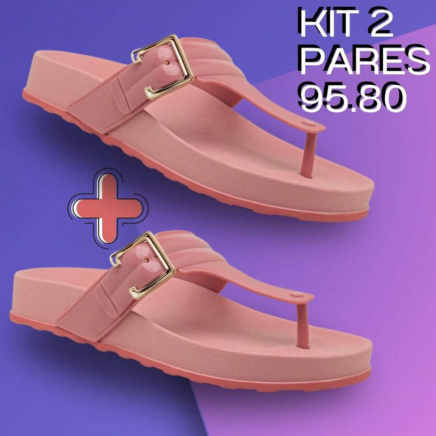 Women's Platform Sandal With PVC And Rhinestone Strap Comfortable And Lightweight - HOA HỒNG-ROSE - Xem 1