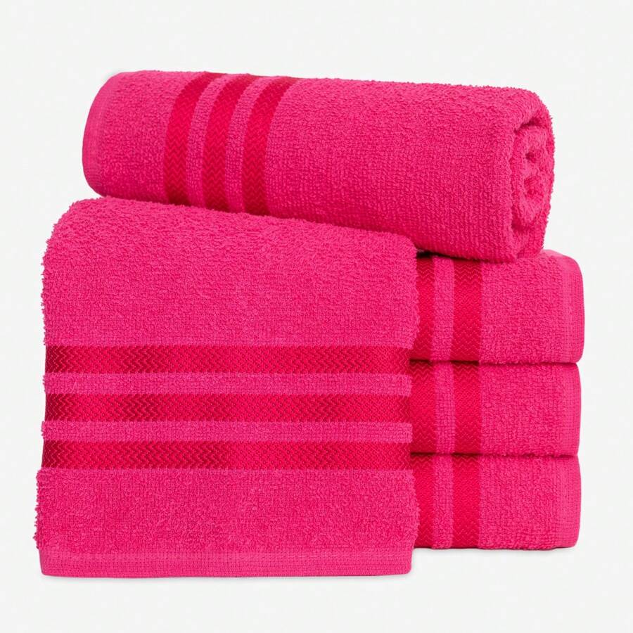 Kit 3 Large Face Towels For Beauty Salon 100% Cotton Great Absorption Greece - Màu Hồng Tươi - Xem 1