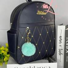 Backpack Bag Back Girls Practical Useful - Màu xanh hải quân - Xem 2