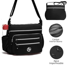 DIOSA LUNA Bolso cruzado de mujer, nuevo bolso grande de tela Calidad con un solo hombro, gran capacidad, de moda, versátil y impermeable - Negro - Ver 1