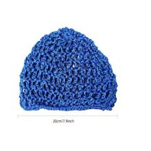 1个超透气网状钩编发网，时尚简约设计，手工钩编，夜间佩戴舒适，全头包裹式专业花朵发网袋，多功能日常头巾，女性完美护发方案 - 彩色 - 查看 7