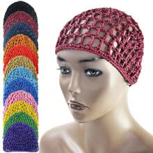 1个超透气网状钩编发网，时尚简约设计，手工钩编，夜间佩戴舒适，全头包裹式专业花朵发网袋，多功能日常头巾，女性完美护发方案 - 彩色 - 查看 2