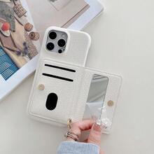 1 szt. Luksusowy pokrowiec na telefon z zamkiem błyskawicznym, etui ze skóry PU, kompatybilny z Apple IPhone 16 15 14 Plus 13 12 11 Pro Max, jednolity kolor, styl portfela z litchi grain, wielofunkcyjna ochronna osłona telefonu