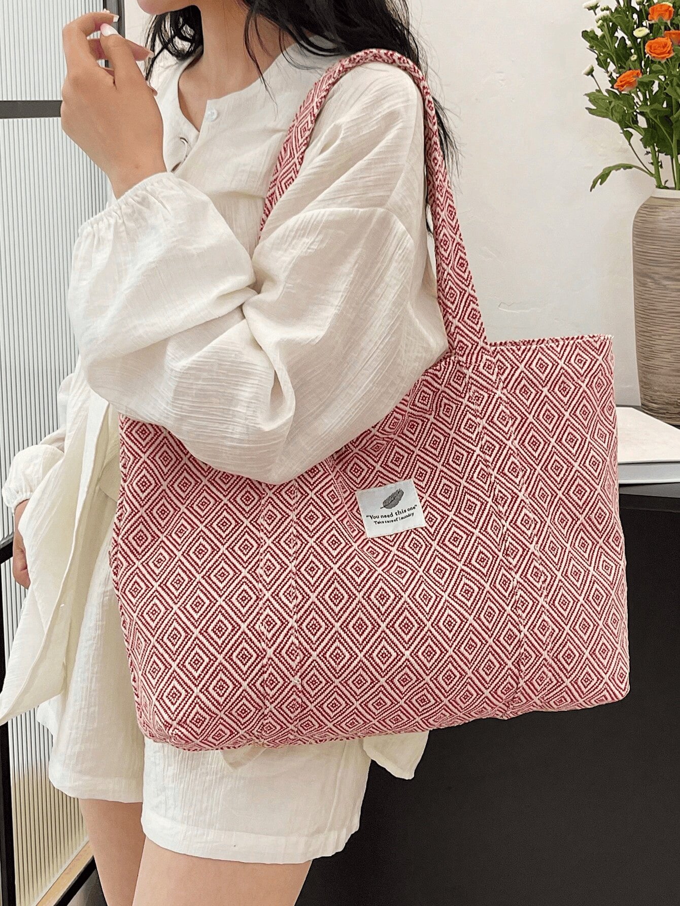 Printed Fabric Bag, Vacation, Leisure, Shopping, One Shoulder Tote Bag