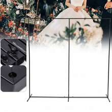 SHZICMY Wedding / Halloween Arch Modern Rectangular Wedding / Halloween Backdrop Stand Balloon Arch Frame Wreath Ring Centerpiece Geometric Wrought Iron Wedding / Halloween Backdrop (Black) Party Favors Room Decor Bride
