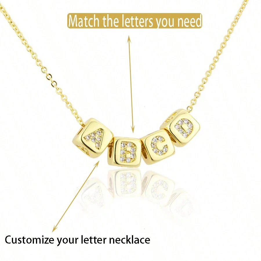 Spersonalizowany naszyjnik, DIY europejski i amerykański modny prosty wisiorek angielski naszyjnik z literą wisiorek