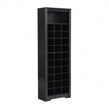 Large Capacity Shoe Cabinet Stylish Design 30 Shoe Cubby Console, Contemporary Shoe Cabinet With Multiple Storage Capacity, Free Standing Tall Cabinet With Versatile Use For Hallway,  Bedroom, White - 黑色+刨花板+主要生活空間-1 - 查看 8