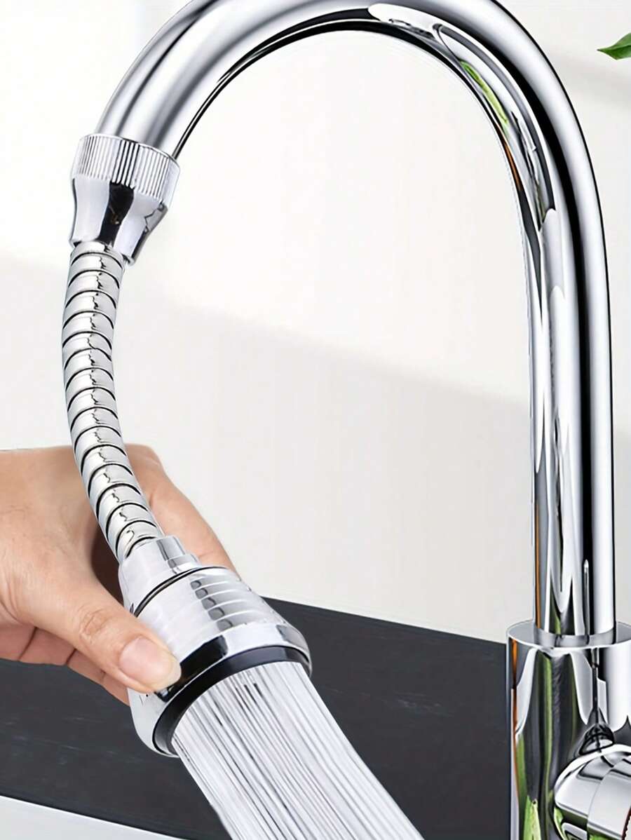 1pc Kitchen Faucet Extension, Splash-Proof Universal Rotating Basin, 304 Stainless Steel And Plastic Faucet Extender, 360° Rotatable Kitchen Faucet Sprayer, External Connector For Pool Booster