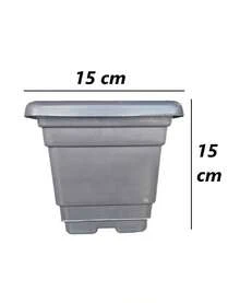 KIT 30 SQUARE CACHEPOT VASES 2 LITERS BLACK - 黑色 - 查看 2