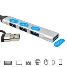 Hub Adaptador Usb Tipo C p/ 4 saídas Usb A - A058