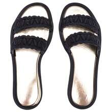 Sandália Papete Slide Duas Tiras Elegância Estilo Versatilidade Metalizada Rasteira