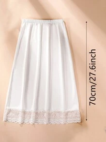 3 pièces/1 pièce, intérieur pour femmes, antistatique et anti-reflet, couleur unie, plusieurs tailles, bord plat, style dentelle, doublure, mi-corps, jupon, jupe taille, ceinture taille été, école automne, automne, Halloween