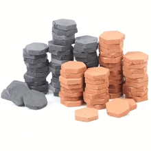 50pcs 1:16 Scale Small Red & Green Bricks For DIY Mini Rural Old House Roof Model Scene Best Gifts Birthday Graduation