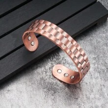 Pure Copper Magnetic Bracelets For Men Women Adjustable 15.5mm Wide Cuff Bangles Vintage Health Energy Magnet Jewelry