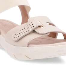 Usaflex Comfortable Adjustable Leather Platform Sandal - Màu be - Xem 3