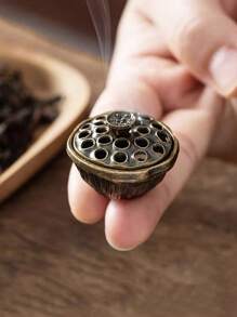 1 pièce Mini théière brûle-encens, petit brûleur d'aromathérapie, brûleur d'encens de bois de santal vintage - cyan antique - Voir 20