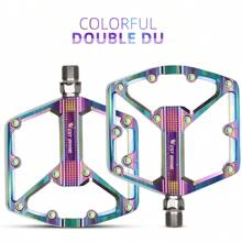 WEST BIKING 1 Pair WEST BIKING Bicycle Aluminum Alloy Bearings Lubricated Platform Pedals, Mountain Bike Riding Equipment