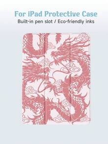 1 件粉色龙纹平板保护壳，兼容 iPad 10.2 英寸 / iPad Pro 11 英寸 2021/2020 /10th Gen / Mini4/5/6、Samsung Galaxy Tab A8 10.5 英寸 2022、Matepad 10.4/Tab/，带铅笔槽，防摔，平板电脑支架，自动睡眠/唤醒 - 彩色 - 查看 6