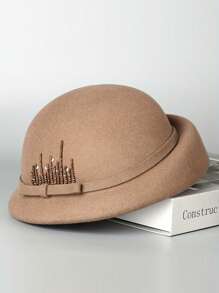 Vintage French Hat For Women, Curled Brim Bucket Hat, Fashion Bucket Hat, Winter - A - View 14