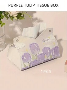 1pc Floral Pattern Tissue Box Cover Holder, Dining Table Napkin Container, Creative Towel Holder, Bathroom Living Room Bedroom Dressing Table Countertop Tissue Storage Box, Home Decor, Bathroom Accessories,Home Stuff,Table,Home Decorations,Home Organization And Storage, For Home Kitchen Bedroom Living Room Dining Room, Home Decoration Accessories, Decorative Box,Women Wedding Gift,Summer Travel Holiday Festival Must-Have