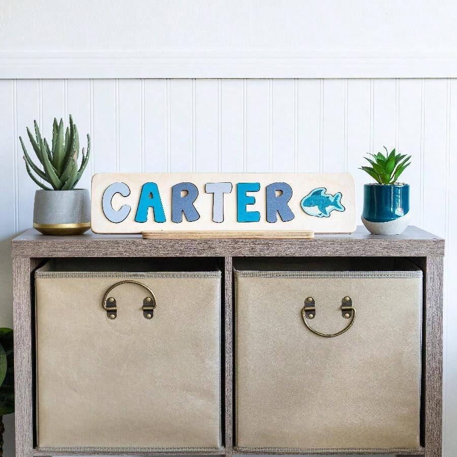 1pc Customized Beechwood Name Puzzle Board, Easter Gift, Name Puzzle