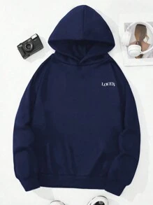 Tween Girl Students Loose Fit Printed Hoodies, Thermal Lined Casual Pullover Sweatshirts, Suitable For Spring, Autumn & Winter