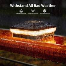6/8/12Pack 40 LEDs 30 Lumens Fence Post Solar Lights Outdoor With 3 Modes, Waterproof Solar Powered Deck Fence Post Lights, Solar Post Cap Lights For Vinyl Wooden Post - màu đen - Xem 6