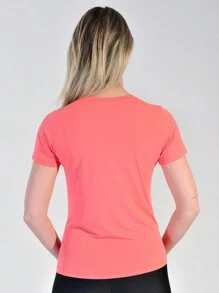 POLYAMIDE FITNESS T-SHIRT WITH COLD TOUCH - 珊瑚粉 - 查看 3