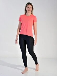 POLYAMIDE FITNESS T-SHIRT WITH COLD TOUCH - 珊瑚粉 - 查看 4