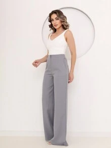Show Fashions Wide Tailored Pants - 灰色 - 查看 2