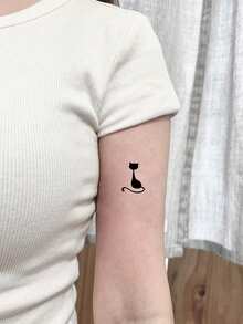 临时纹身：可爱的猫咪，革命性的防水设计，非常适合手部或植物纹身、生日、海滩、节日，是送给女性、妈妈、老师、朋友、伴娘、学生、返校、教师礼物、新设计、适合男女、情侣、日常使用、约会、生日、节日、返校、夏季、度假、海滩、旅行、通勤、学生的绝佳礼物 - 彩色 - 查看 7