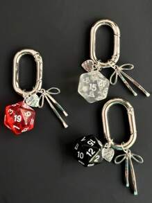 1 pièce Porte-clés dé unisexe nouvelle arrivée créatif, pendentif de boule de billard à 4 branches et en forme de cœur à la mode, breloques de sac lettrage scolaire