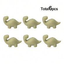 6/10 件 3D 动物硅胶珠套装 - 多色、卡通风格焦点珠，适用于 DIY 珠宝、钥匙扣、项链、吊坠、串珠笔和手链 - 包括大熊猫、独角兽、大象、恐龙等 - 3D卡通動物矽膠珠子 - 查看 10