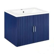 24" Floating Wall Mounted Bathroom Vanity With White Porcelain Sink And Soft Close Doors