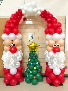 Conjunto de 62/124/41 globos para fiesta de Navidad, incluye globos de látex de Papá Noel rojos y globos de látex de árbol de Navidad con estrellas doradas, para arco, columna, decoración navideña de cuento de hadas, decoración del ambiente de Papá Noel, decoración interior y exterior, Año Nuevo, cumpleaños, Halloween, decoración de Halloween