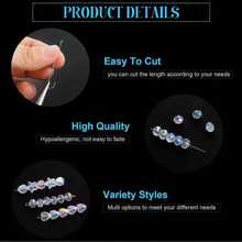 50pcs/Set Golden T-Shape Flattened Head Pins Looped Eye Pins, 316 Stainless Steel Bendable For DIY Jewelry Making,Bracelet, Necklace, Earring Craft Supplies, Size: 20/30/40mm - Gold - View 6