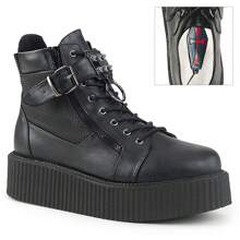 Botas con plataforma negra, estilo creepers, zapatillas de skater, botas militares, zapatos punk góticos para hombre