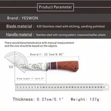 1 Pc High Quality Fixed Blade Knife Hunting Camping Knife Fishing Knife Portable Pocket Knife With Leather Sheath - Black - View 8