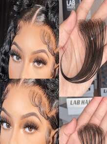 2 件装透明蕾丝婴儿发边条纹人发巴西隐形自然发际线女士可重复使用接发 - SNatural - 查看 3