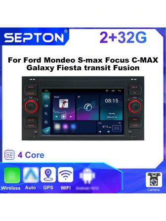  1 Pc SEPTON Android Car Stereo Radio Player Screen For Focus 2007 Mondeo S-Max C MAX Kuga Galaxy Transit Fusion Connect Autoradio Automovie Multimedia Wireless Carplay WIFI GPS Auto Audio Player