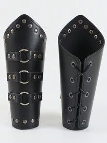 1 Stück mittelalterliches Wikinger PU Leder Armband Renaissance historischer Ritter Armschutz für Renaissance Wikinger Messe Larp Halloween Kostüm Accessoire