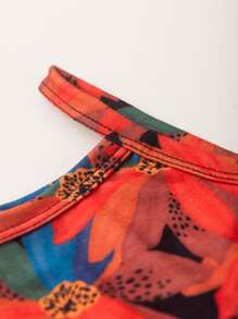 Children's Strappy Dress With Floral Tie Belt - màu đen - Xem 3