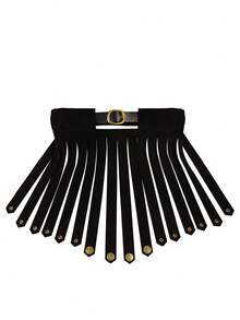 Medieval Renaissance Retro Leather Armor Skirt Roman Style Armor Skirt Suitable For Viking Stage Performance Props Halloween - Black - View 3