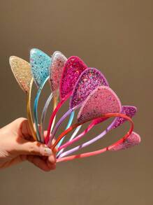 1/2/3/4/5 件彩色闪光猫耳发带，女孩发饰 - 彩色 - 查看 6