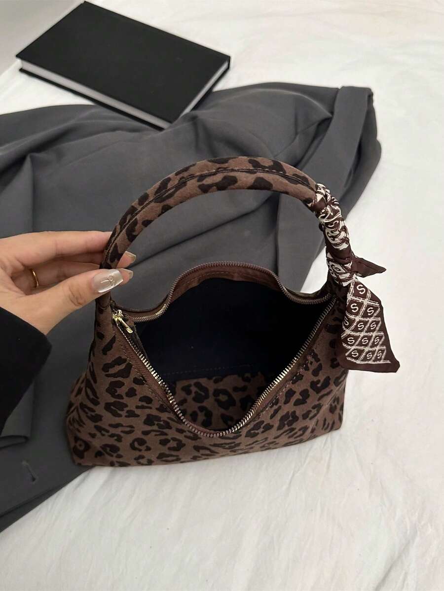 Soft And Lightweight SuedeLike Minimalist Leopard Print Women Shoulder