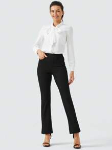 ZUTY Yoga Anzughose mit elastischem Bund, dehnbar, weiter Schnitt, Bundhose mit Gürtelschlaufen und 4 Taschen