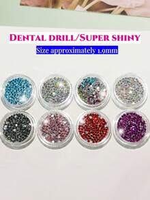 200 件自粘水晶牙齿宝石水钻闪亮 DIY 牙齿珠宝贴纸，Y2K 时尚派对装饰，可拆卸且易于安装，男女皆宜的彩色钻石平底 - 牙齒寶石 - 查看 5